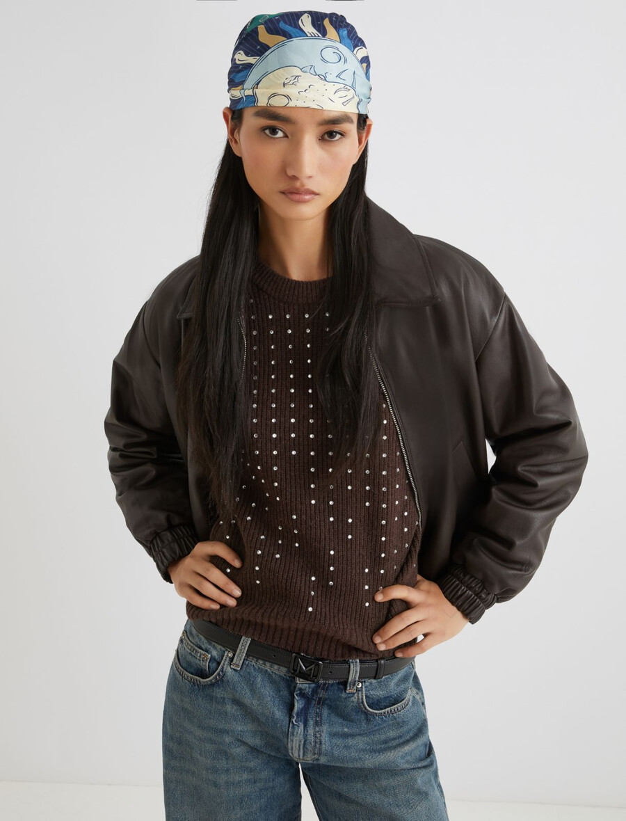 sciarpa in twill - blu cina