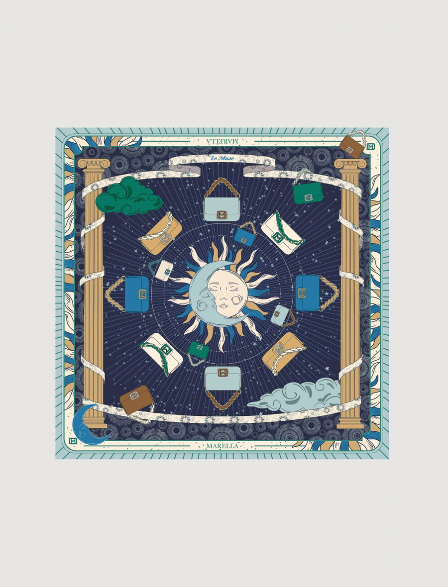 sciarpa in twill - blu cina