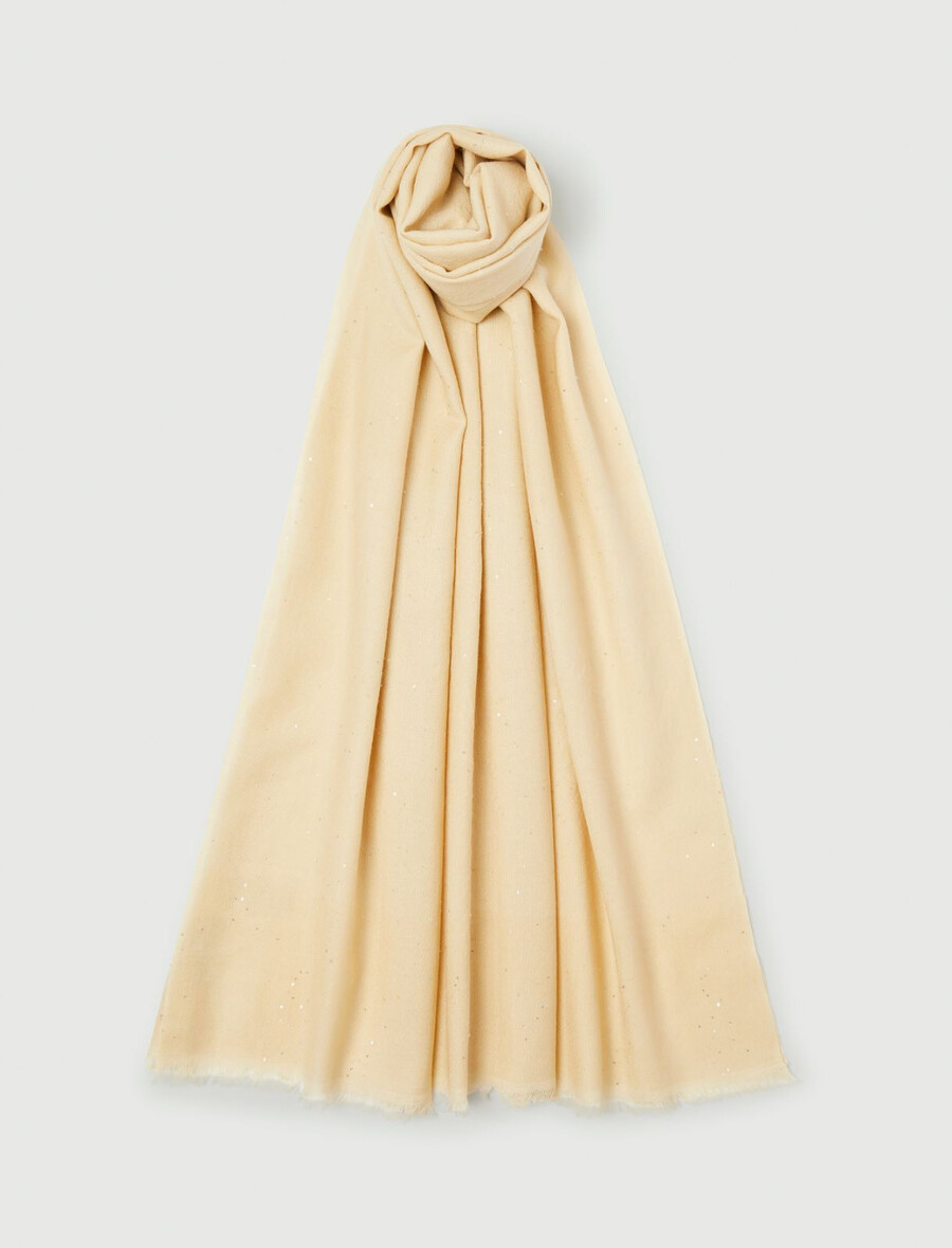 stola in micro paillettes - avorio