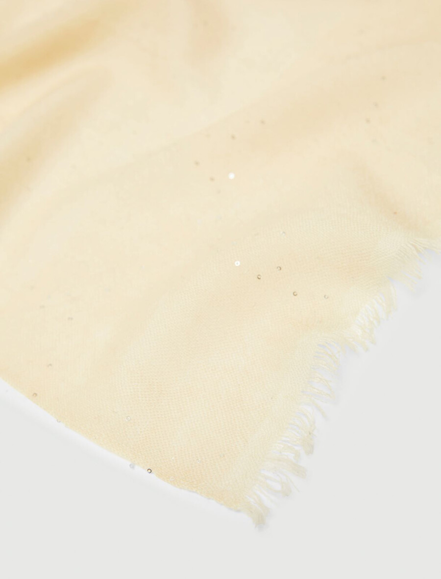 stola in micro paillettes - avorio