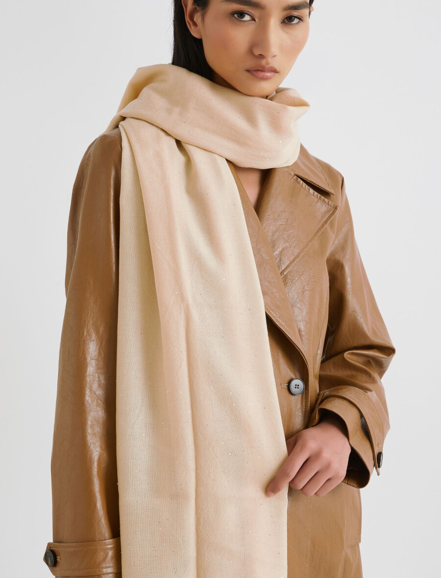 stola in micro paillettes - avorio