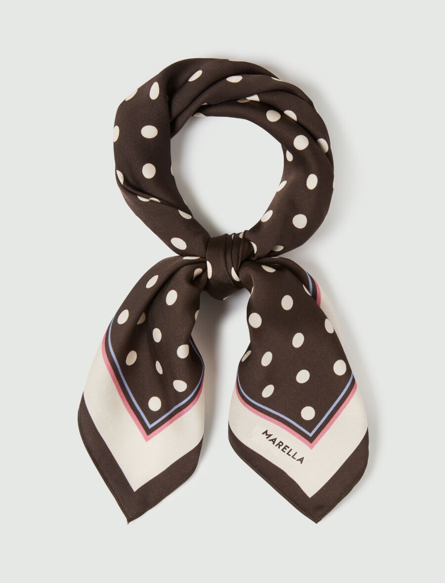 sciarpa in raso a pois - cioccolato