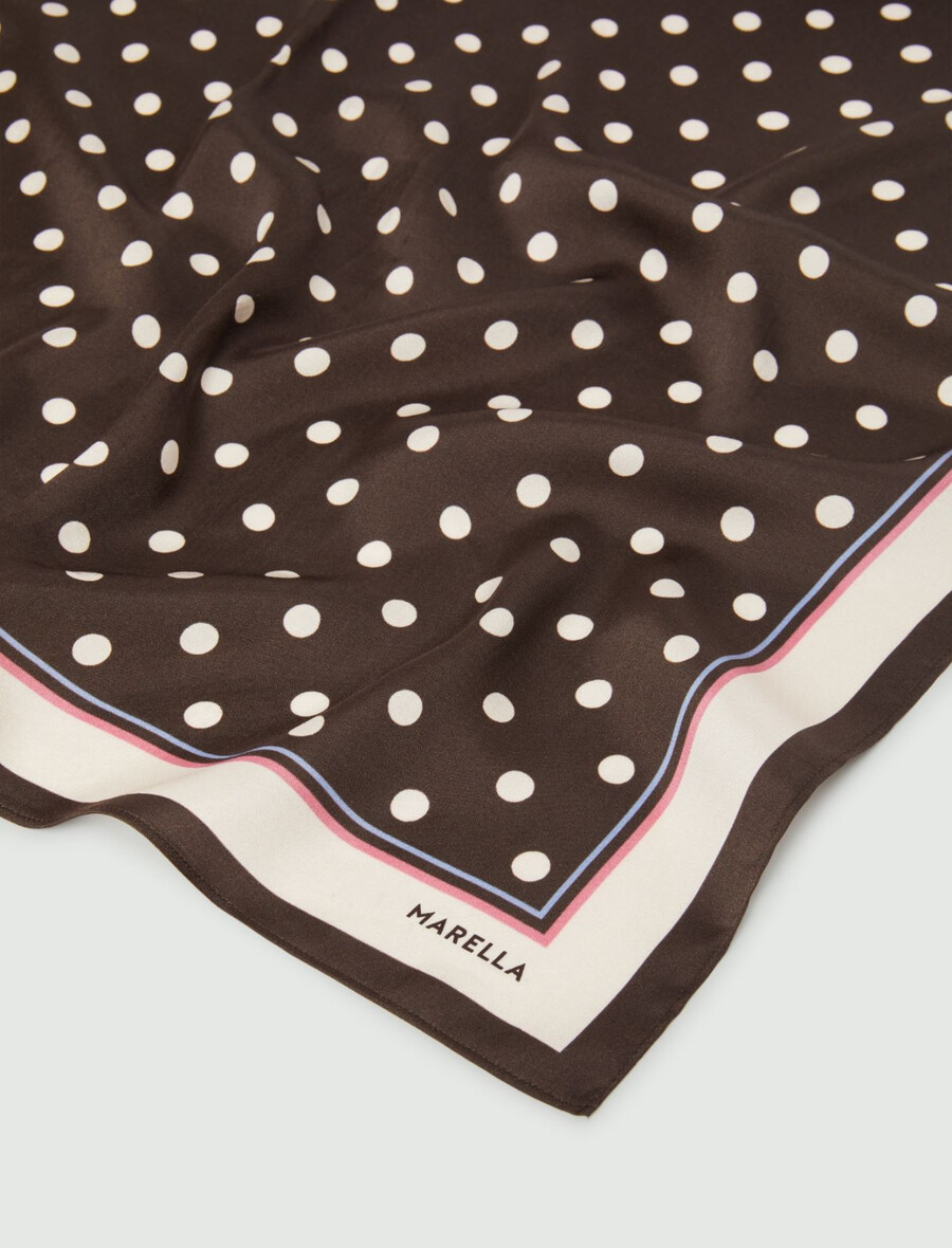 sciarpa in raso a pois - cioccolato