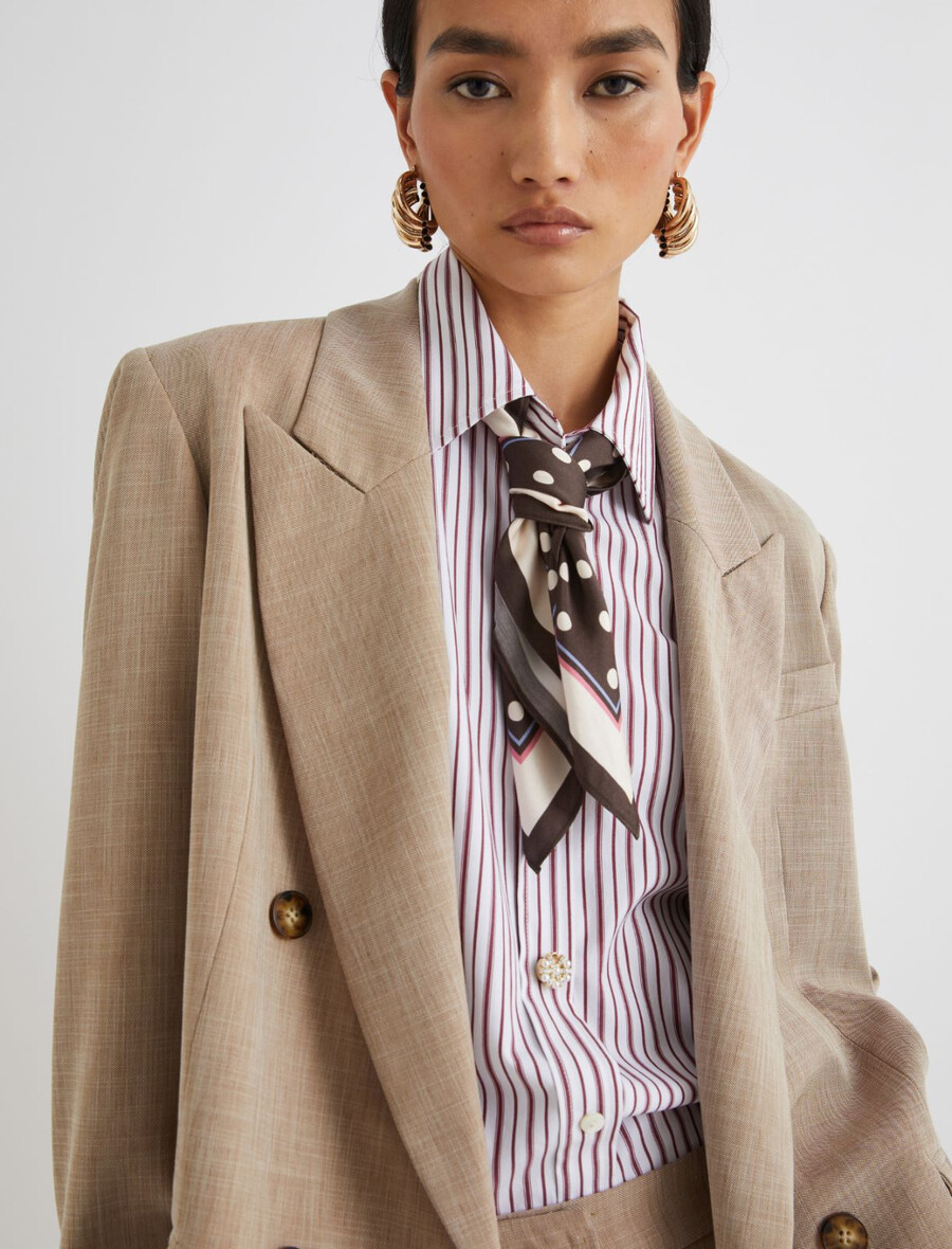 sciarpa in raso a pois - cioccolato