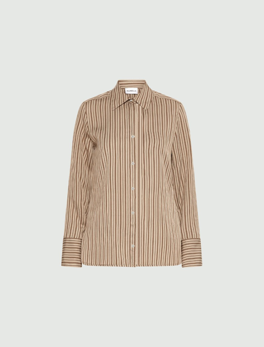 camicia in viscosa - marrone nocciola