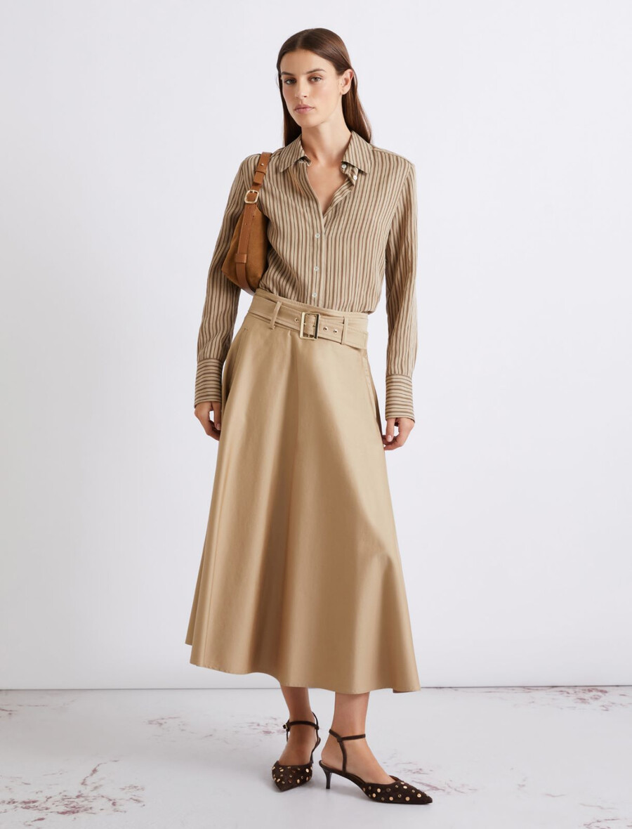 camicia in viscosa - marrone nocciola