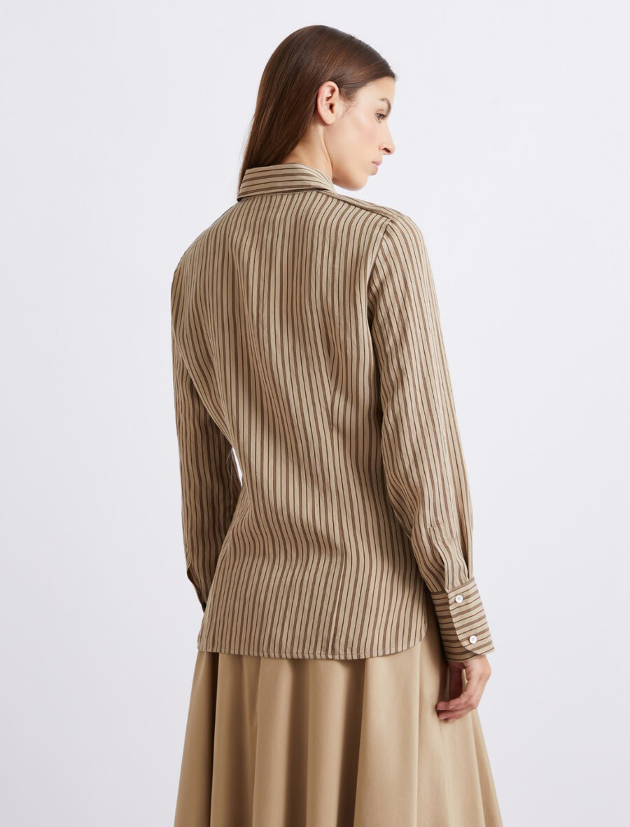 camicia in viscosa - marrone nocciola