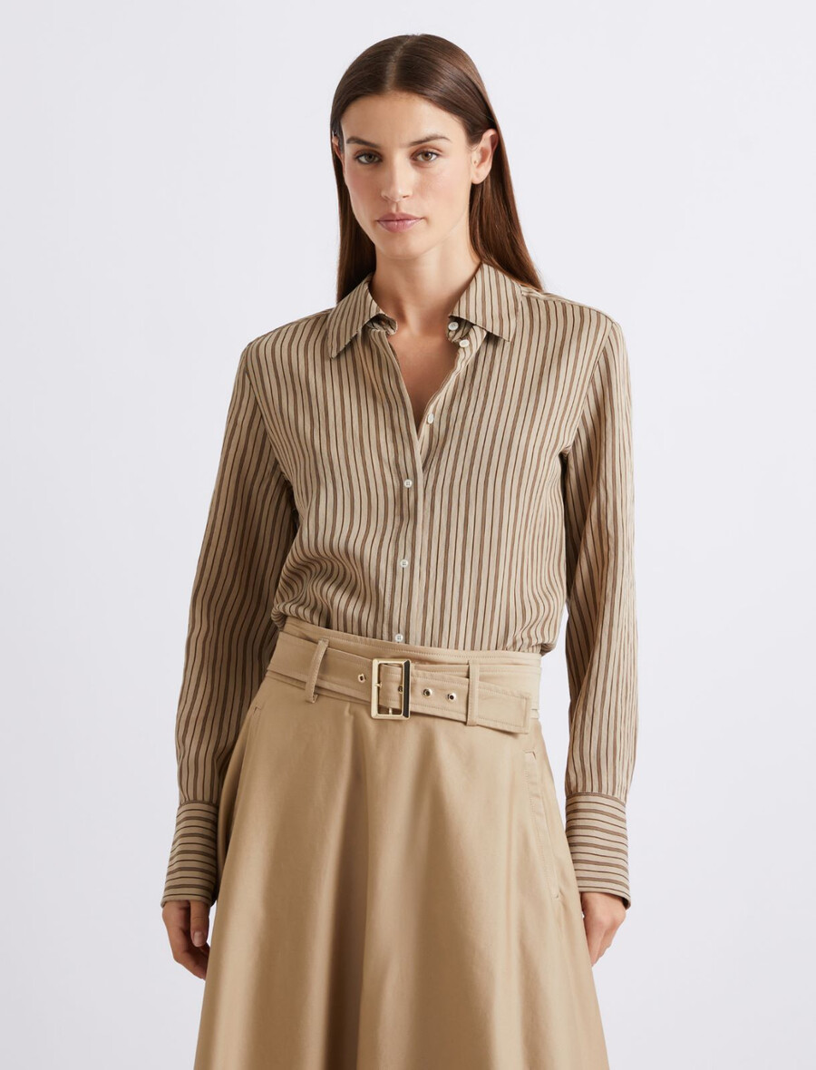 camicia in viscosa - marrone nocciola