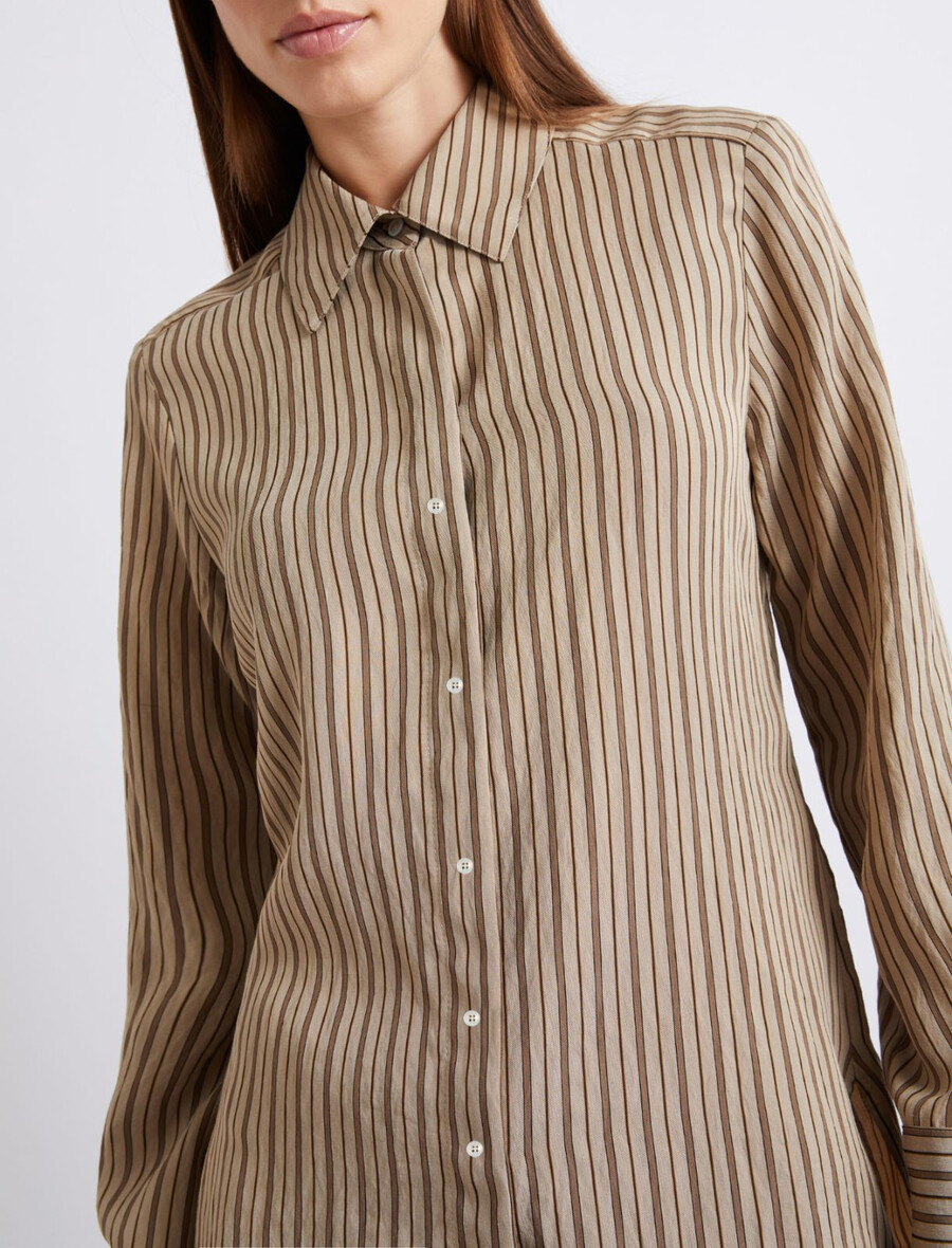 camicia in viscosa - marrone nocciola