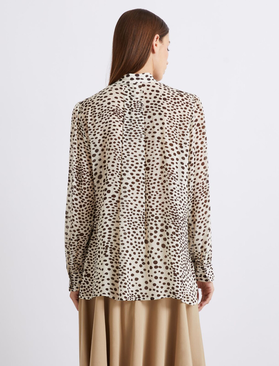 camicia in georgette arricciata - crema