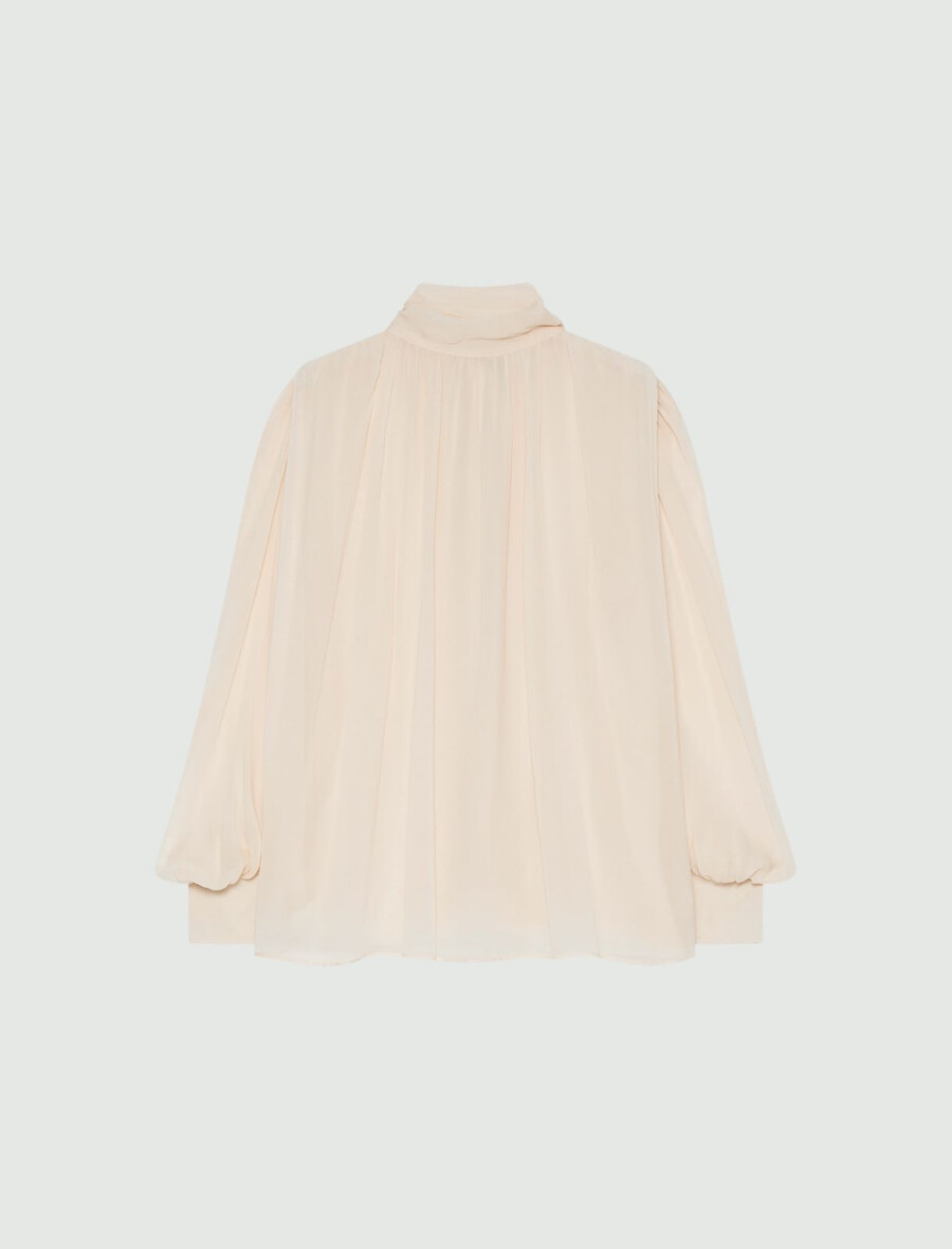 blusa in georgette - cipria