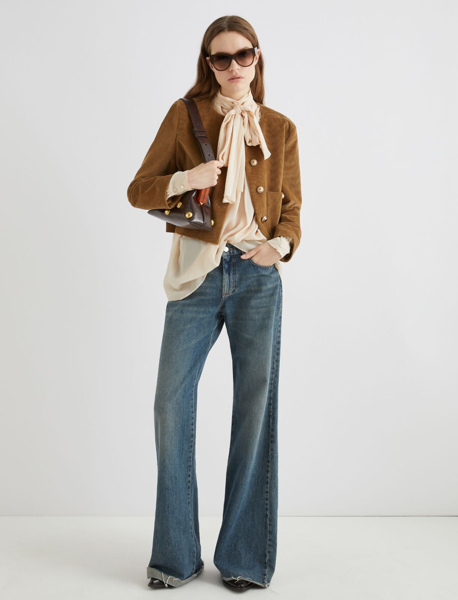 blusa in georgette - cipria