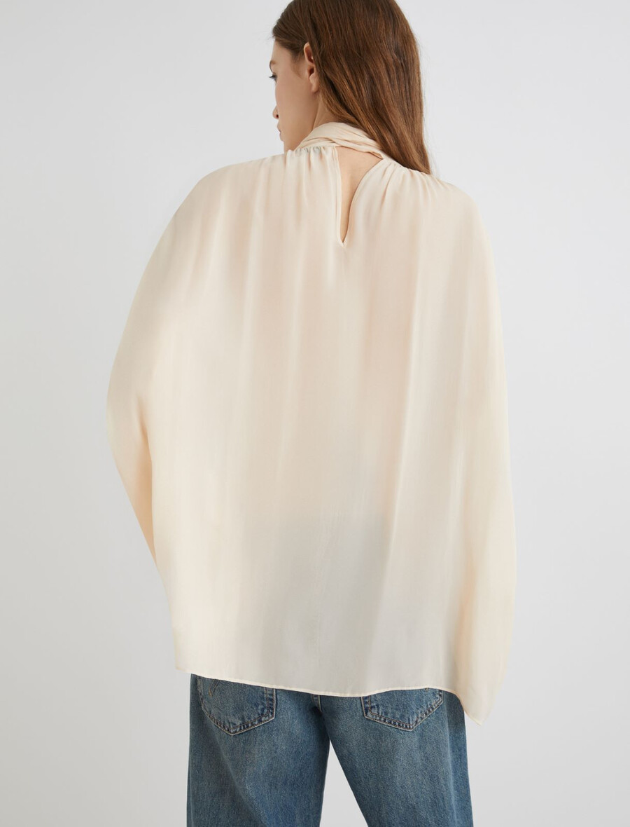 blusa in georgette - cipria