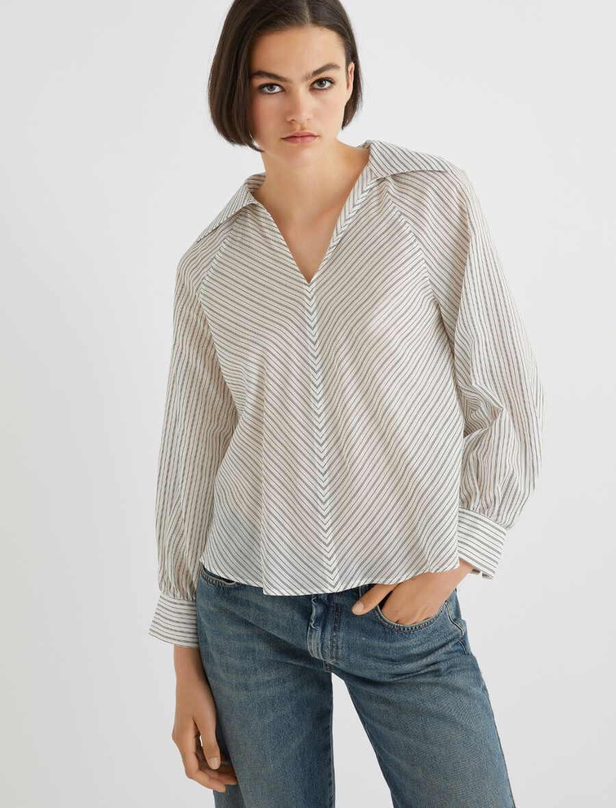 camicia in mussola di cotone e seta - bianca
