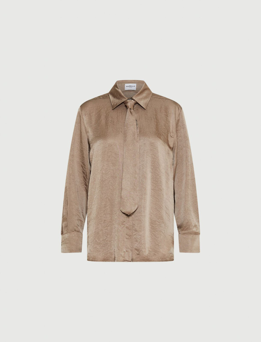 camicia in tessuto stropicciato - mud