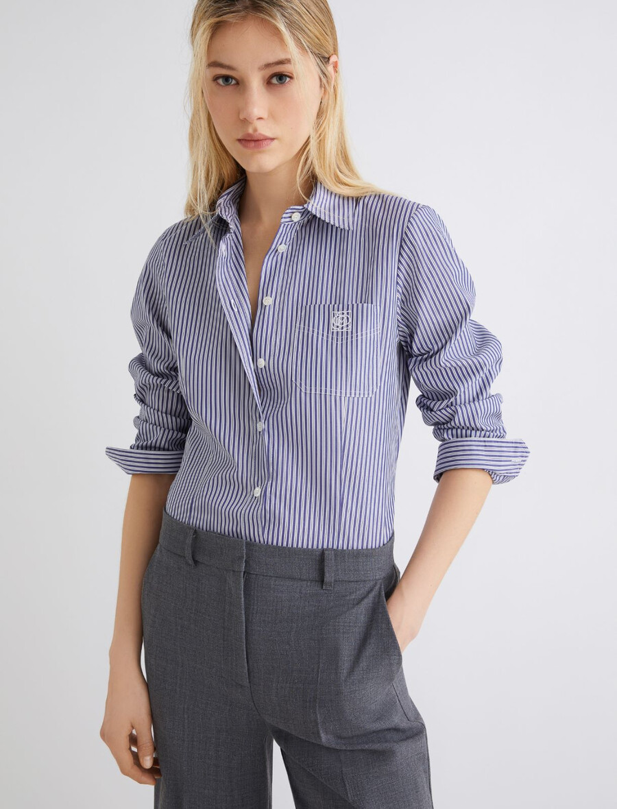 camicia femminile in cotone - navy