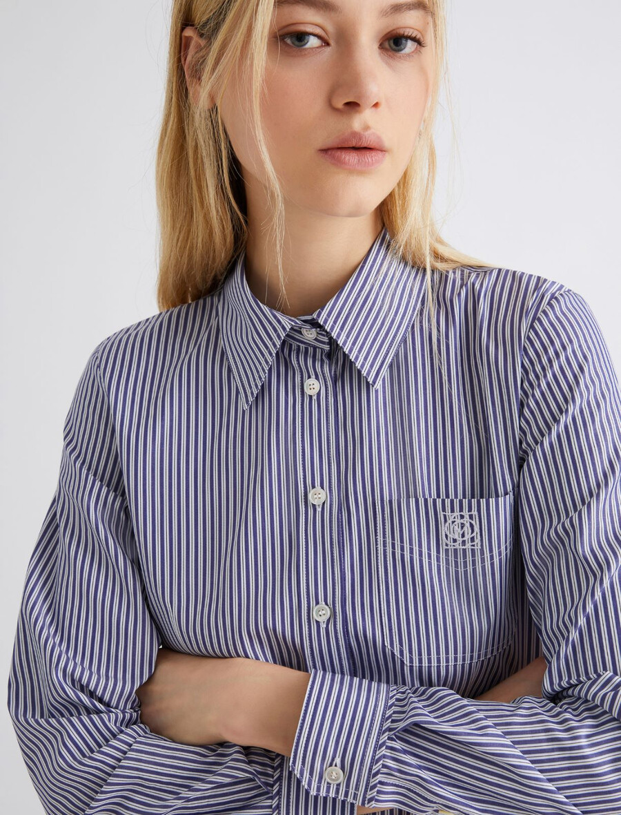 camicia femminile in cotone - navy
