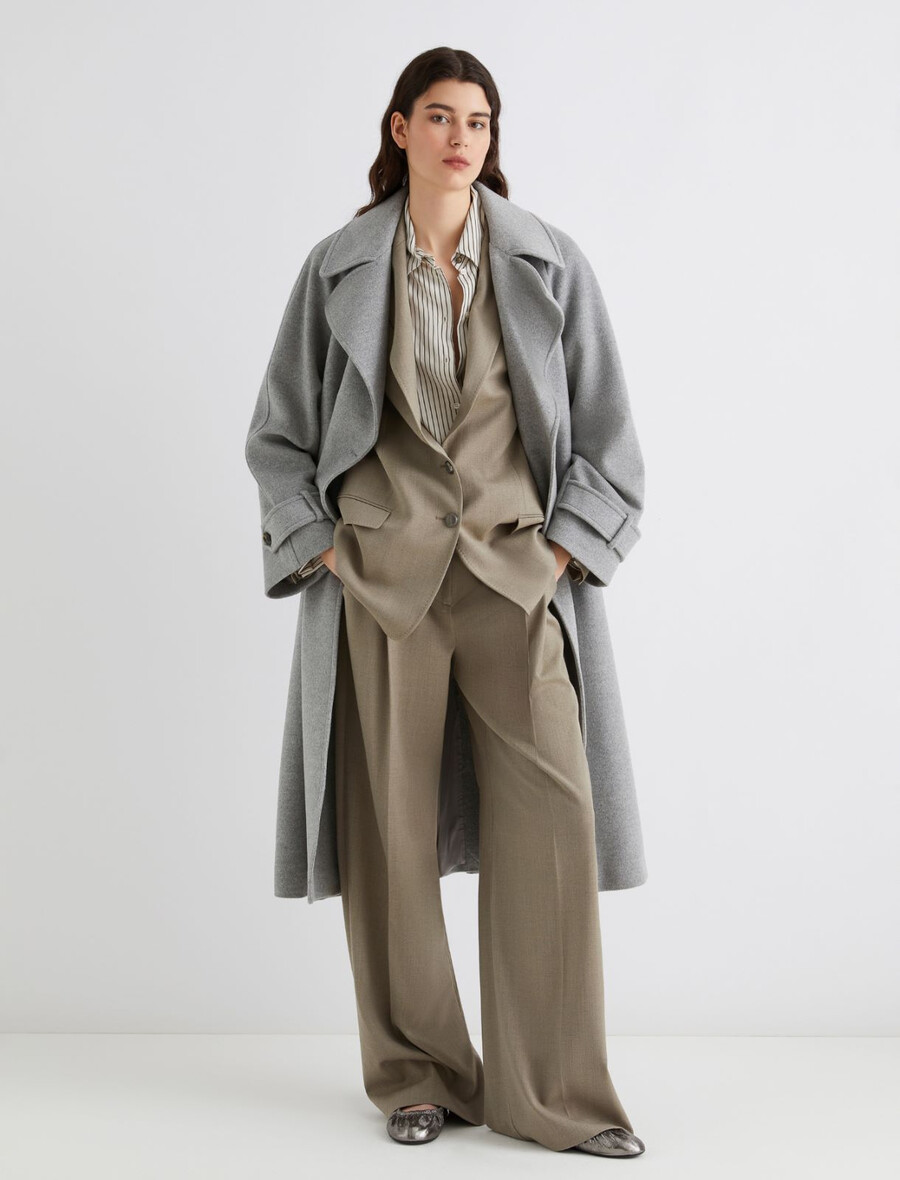 camicia in twill lavato - salvia