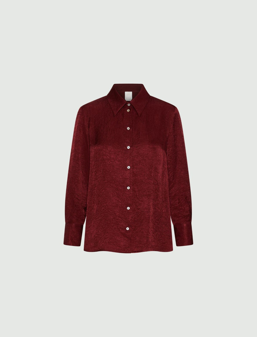 camicia effetto stropicciato - bordeaux