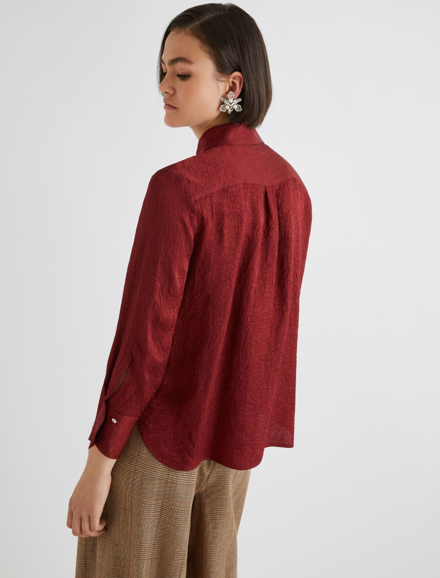 camicia effetto stropicciato - bordeaux