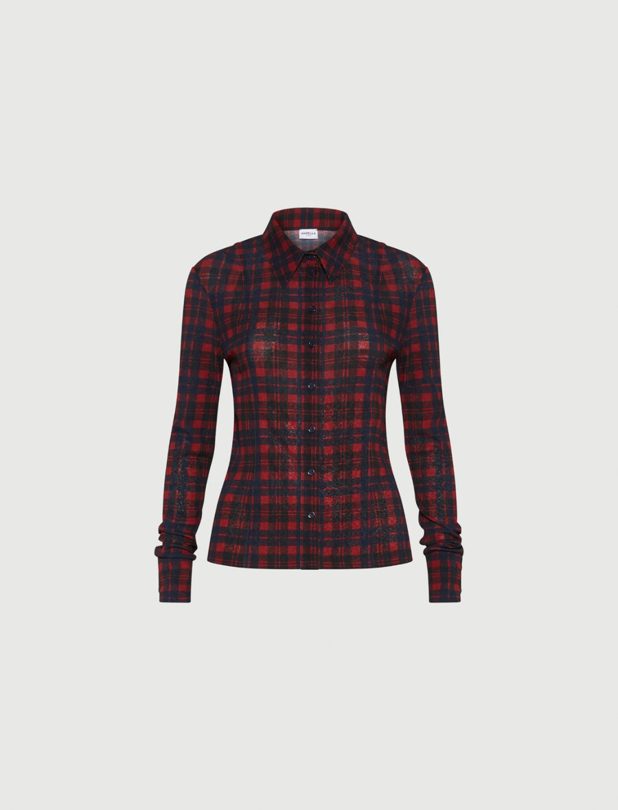 camicia in jersey slim fit - rossa