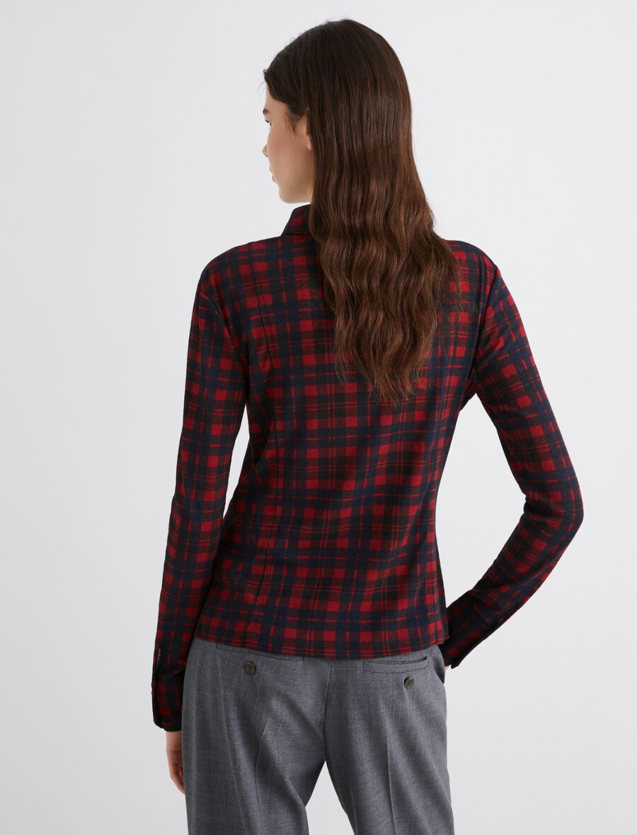 camicia in jersey slim fit - rossa