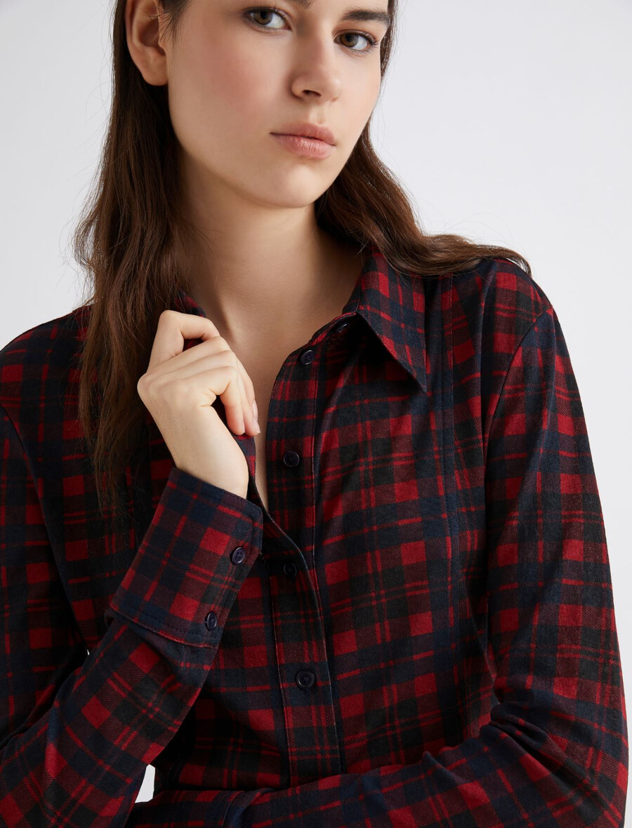 camicia in jersey slim fit - rossa