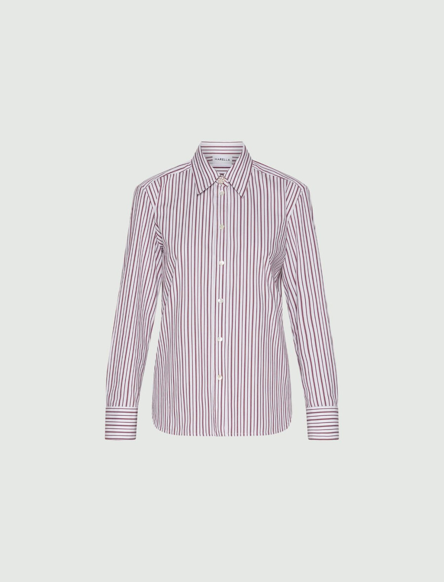 camicia in cotone elasticizzato - bordeaux