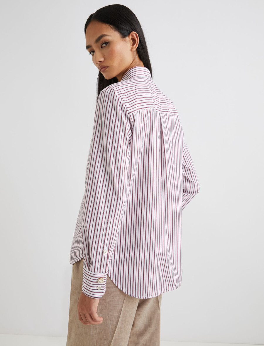 camicia in cotone elasticizzato - bordeaux
