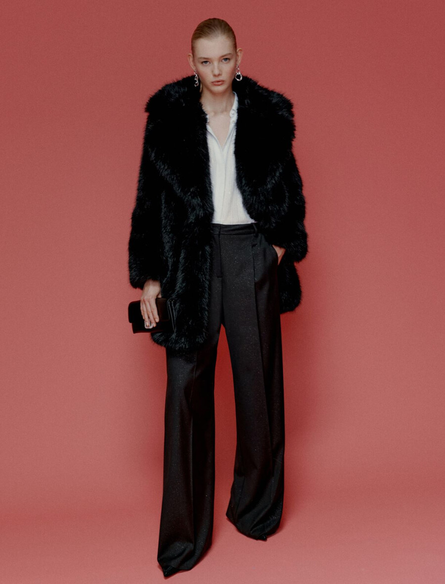 camicia in georgette con strass - bianca