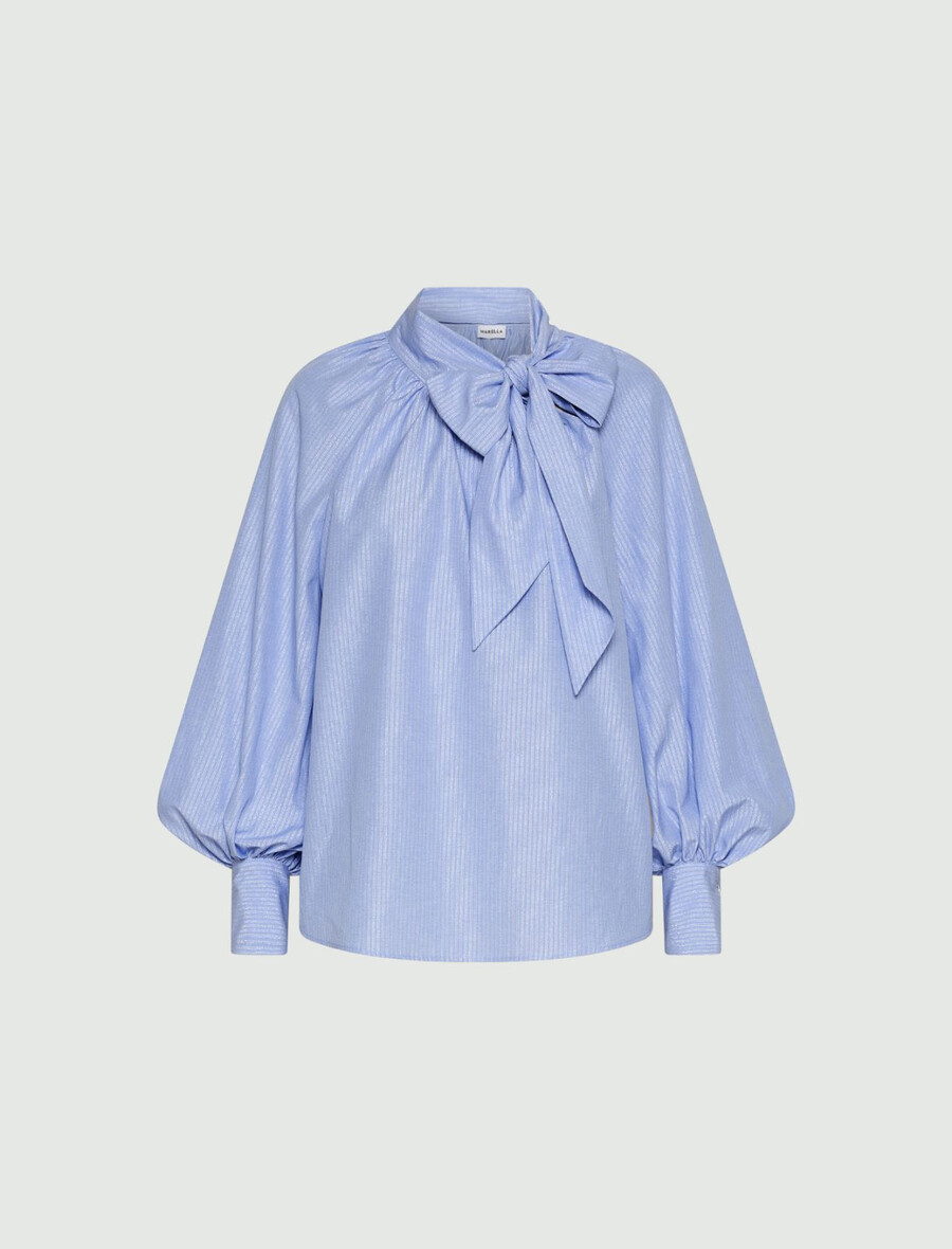 blusa con dettaglio fascia - azzurro chiaro