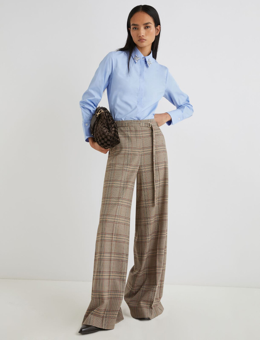 camicia in cotone slim fit - azzurro chiaro