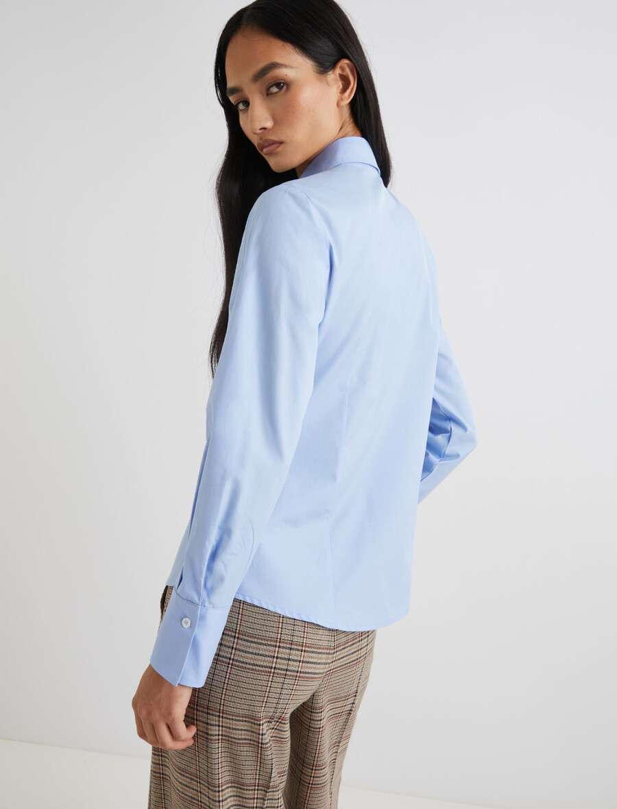 camicia in cotone slim fit - azzurro chiaro