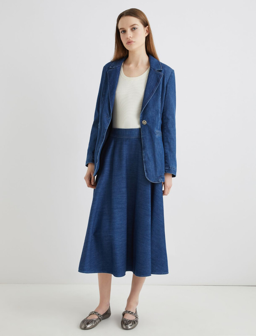 gonna a ruota in denim - blue jeans