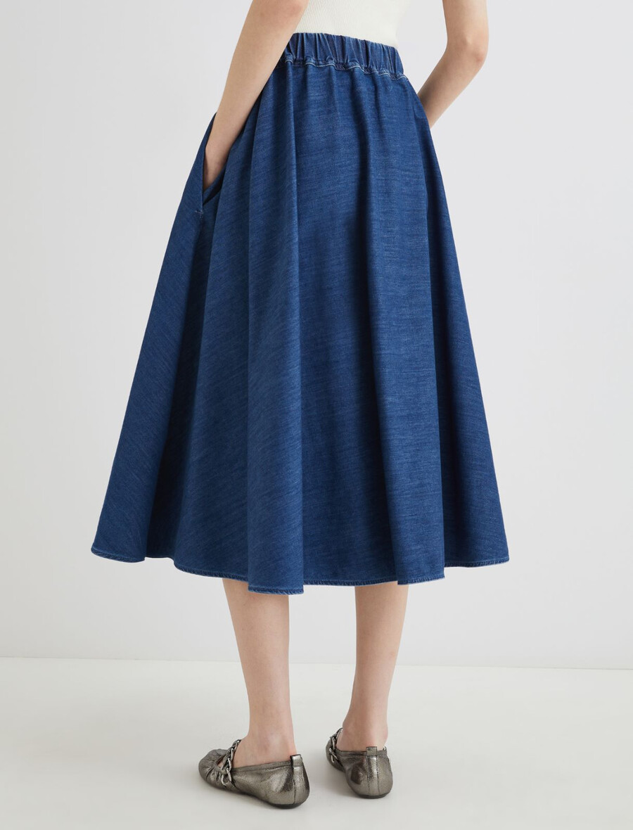 gonna a ruota in denim - blue jeans