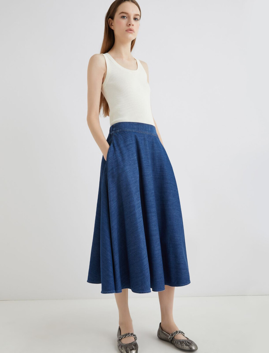 gonna a ruota in denim - blue jeans