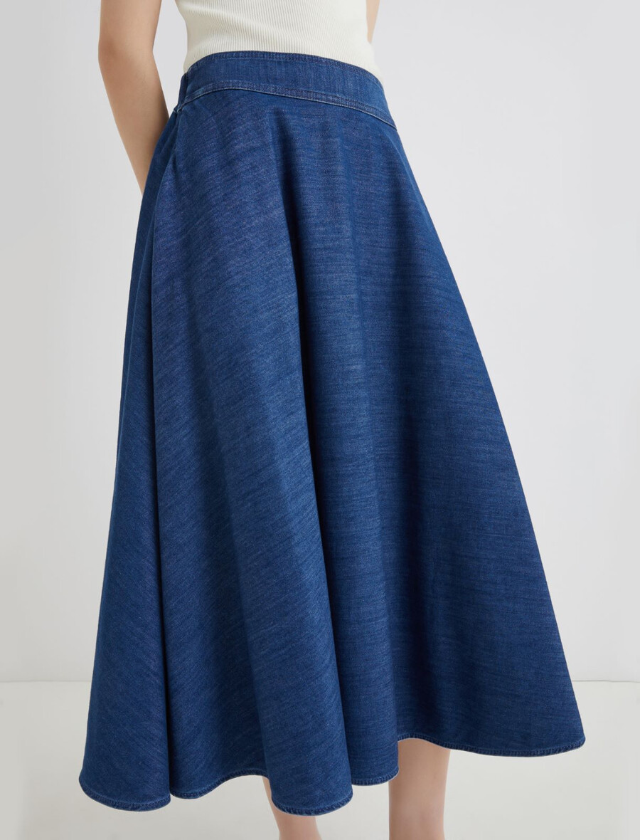 gonna a ruota in denim - blue jeans