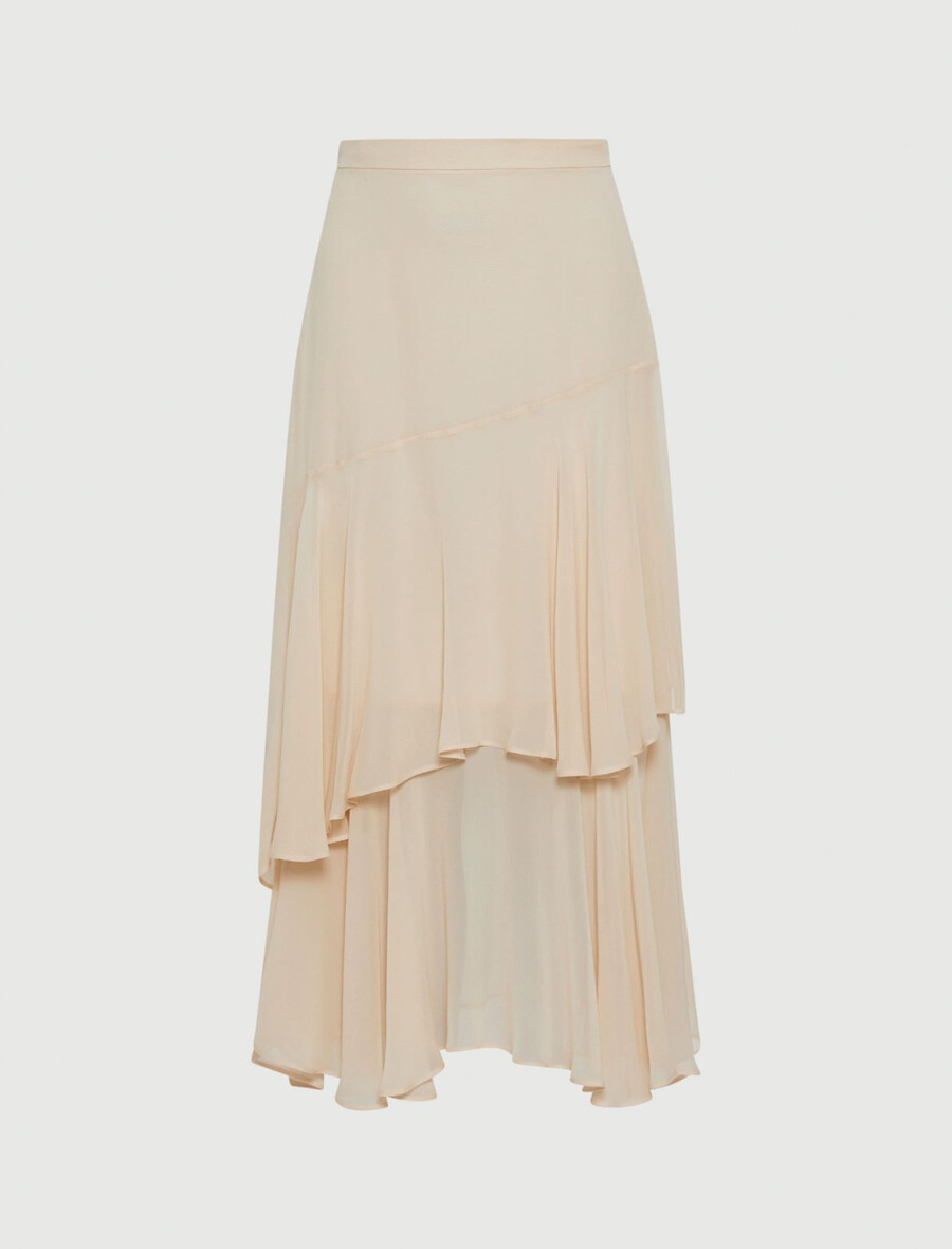 gonna in seta - bianco lana