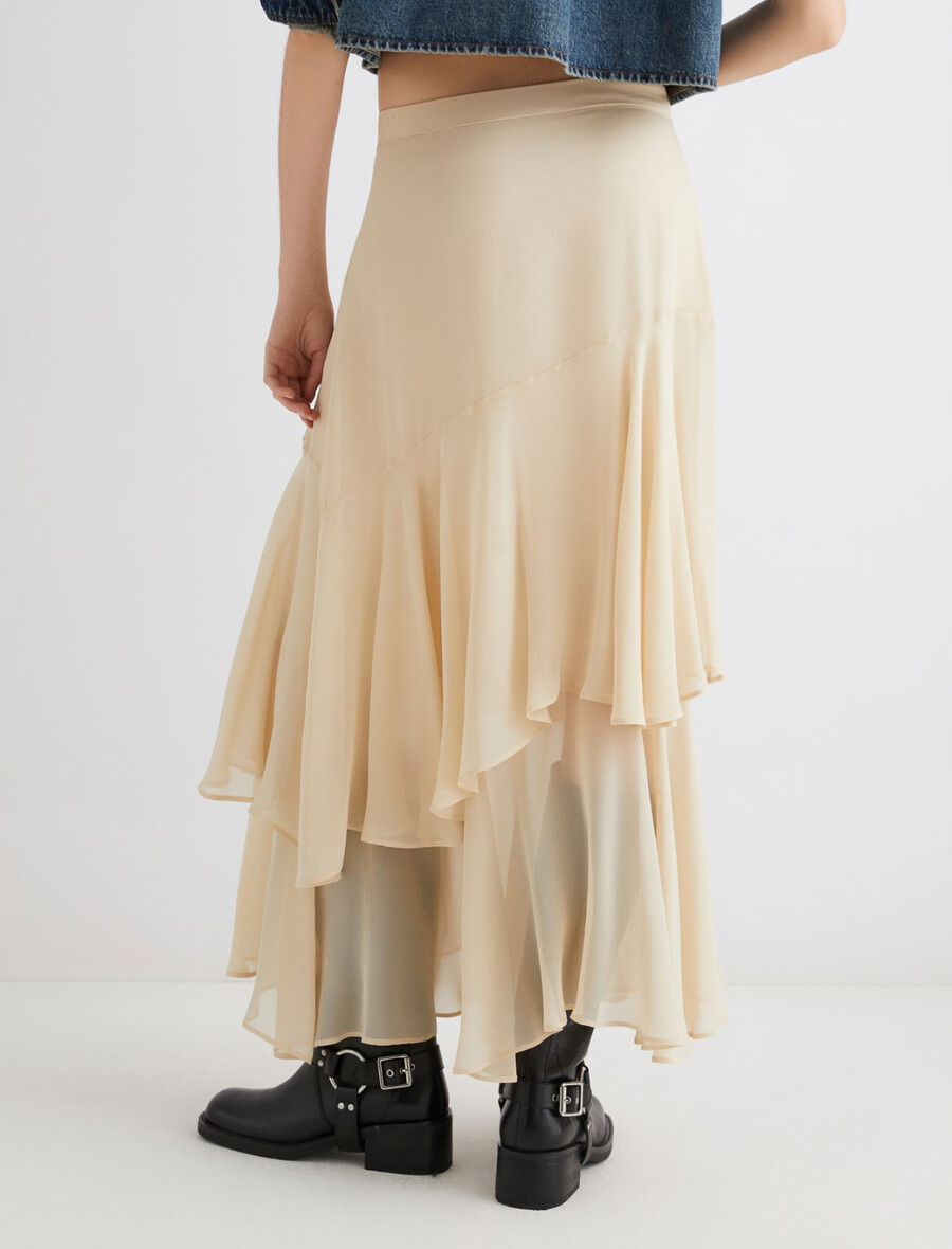 gonna in seta - bianco lana