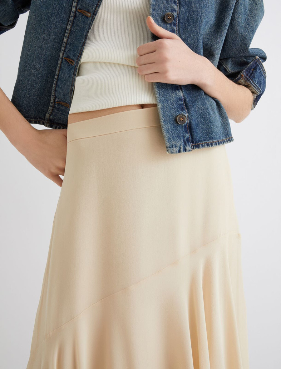 gonna in seta - bianco lana