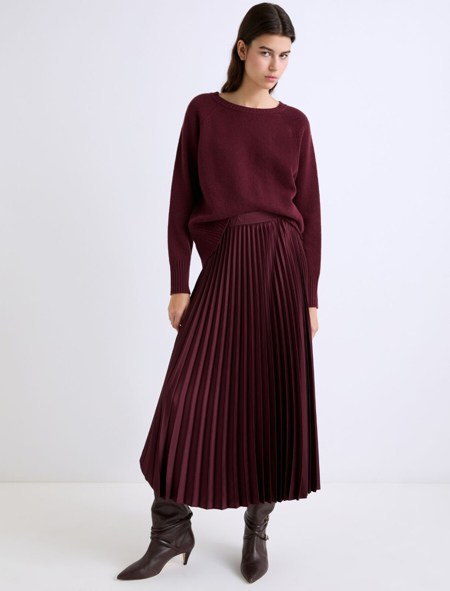 gonna plissettata - bordeaux