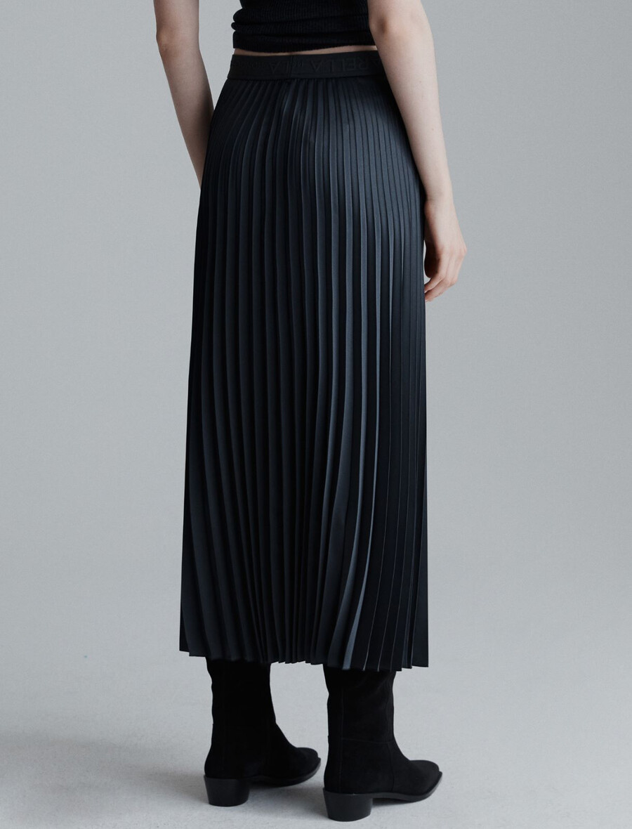 gonna plissettata - grigio scuro