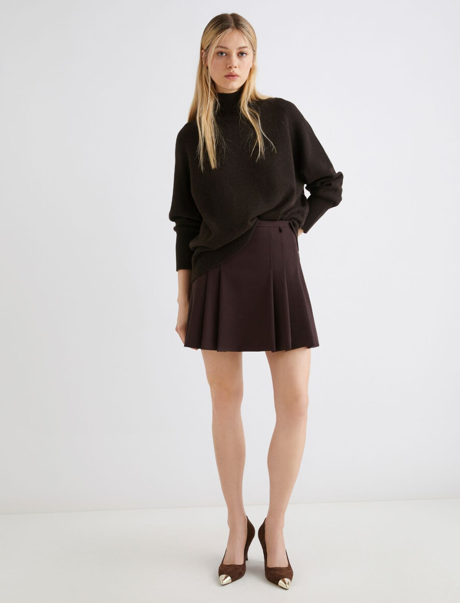 gonna con cintura - marrone