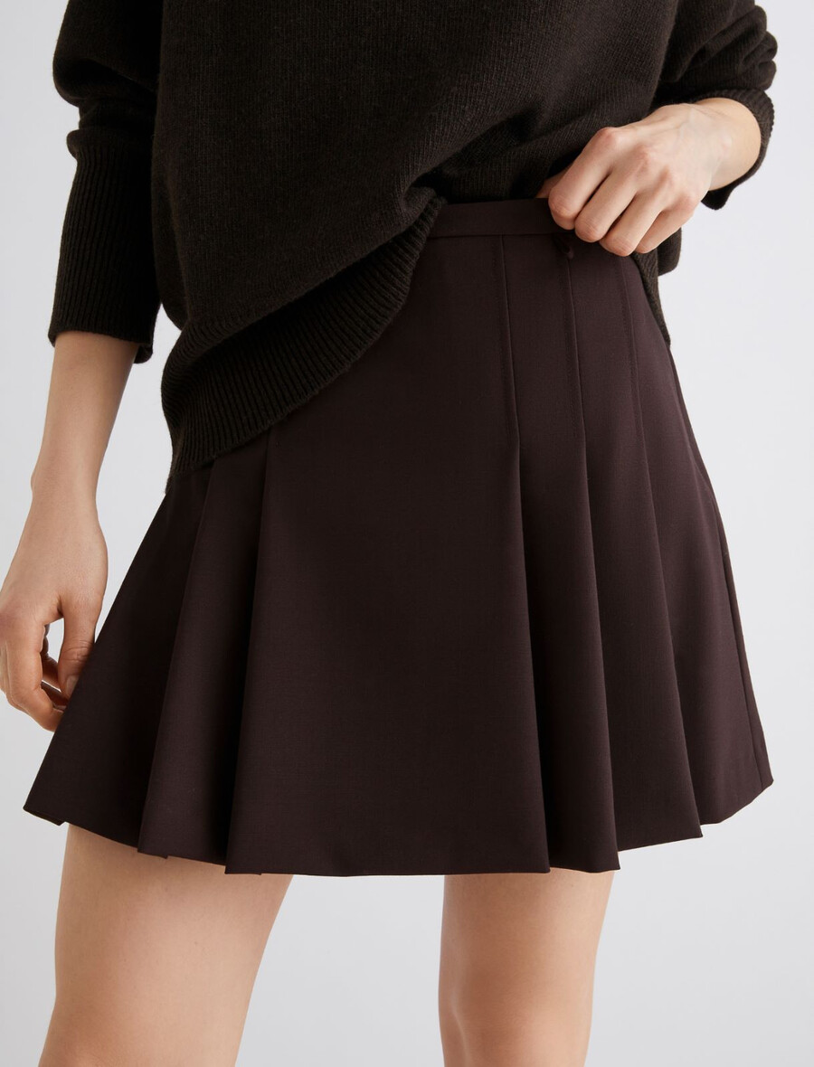 gonna con cintura - marrone