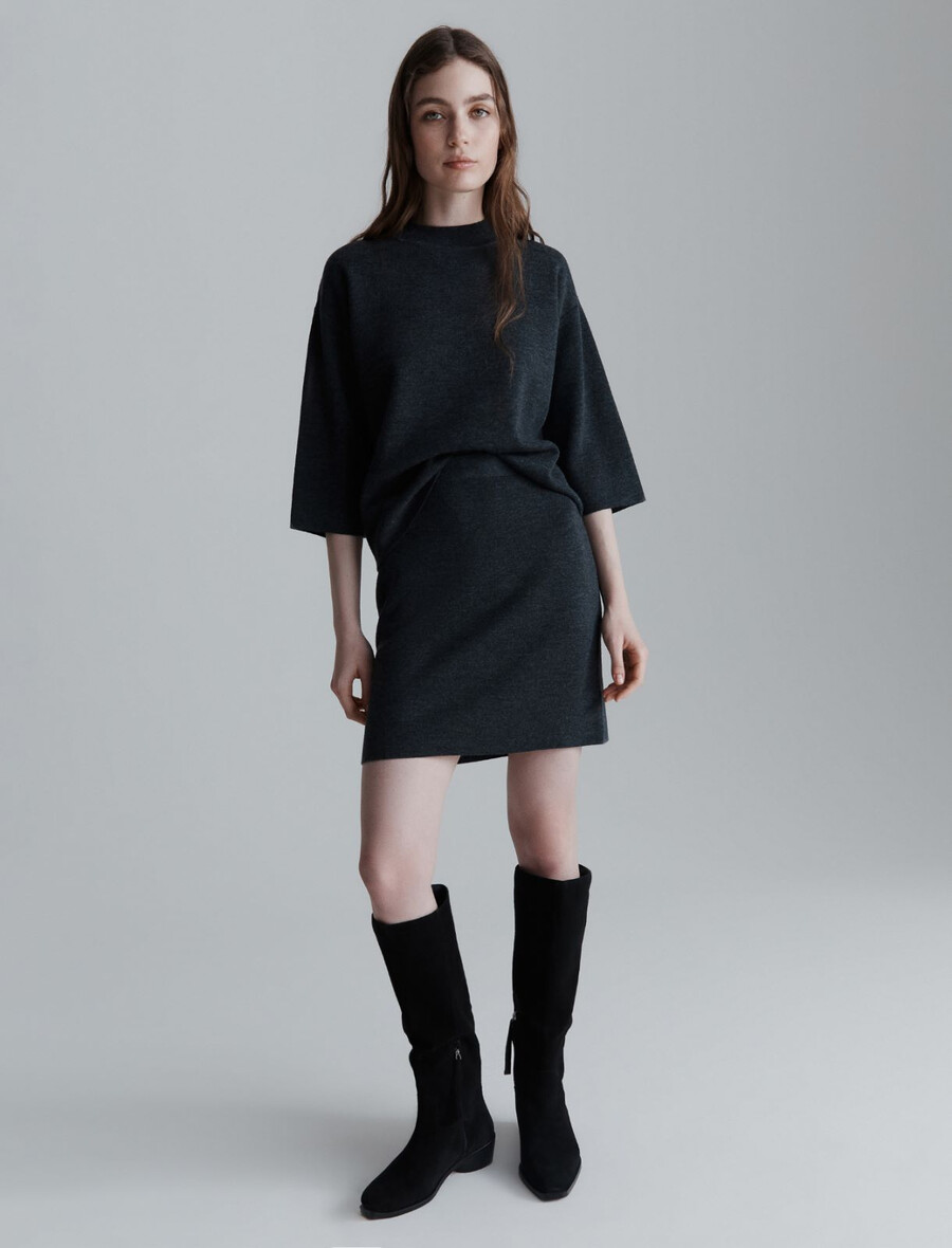 gonna in maglia - grigio scuro