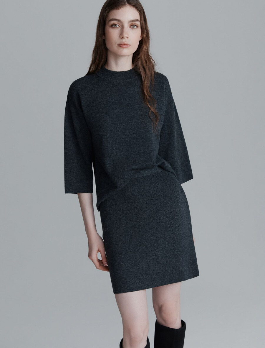 gonna in maglia - grigio scuro