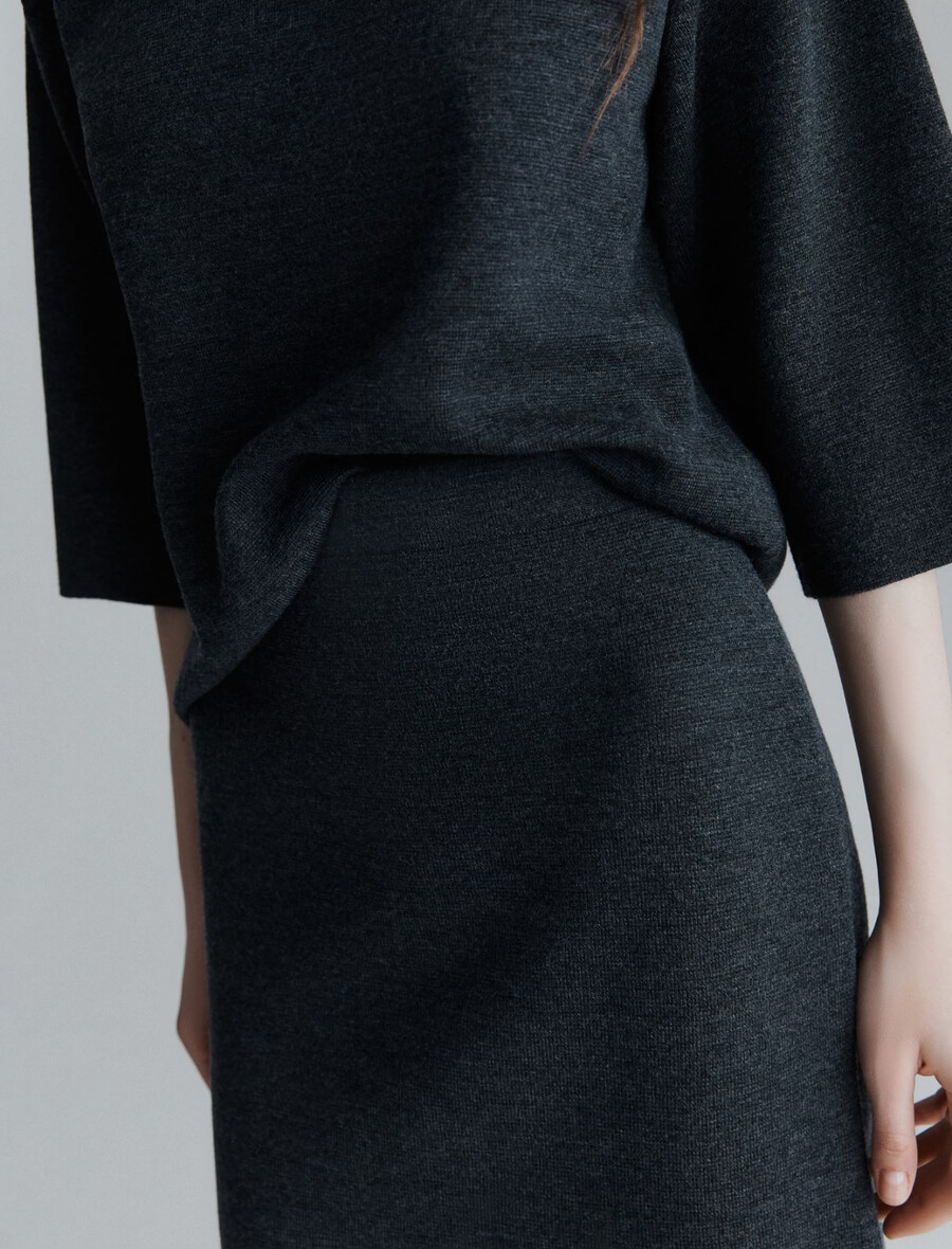 gonna in maglia - grigio scuro