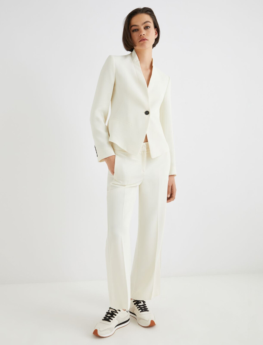 giacca in raso envers - bianco lana