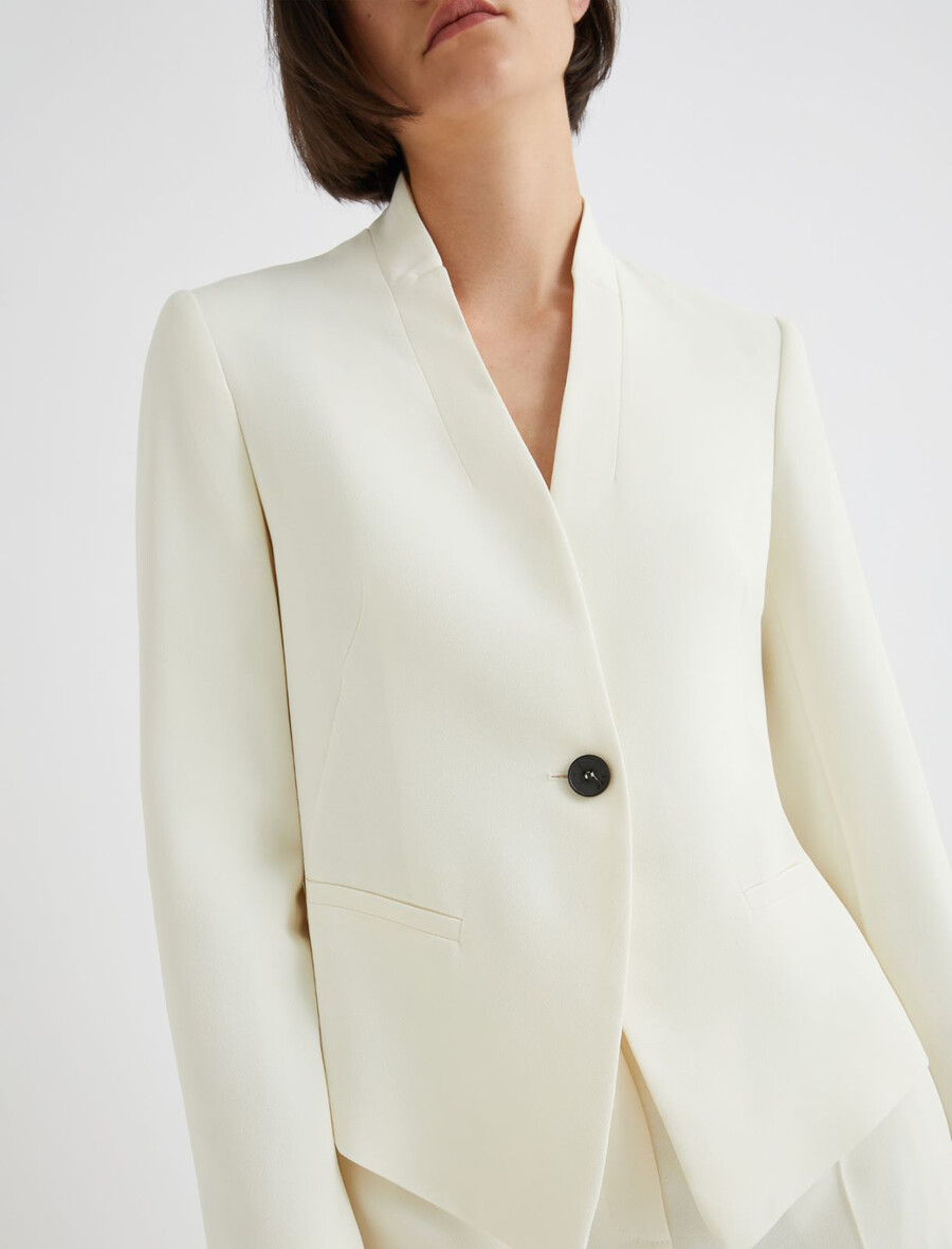 giacca in raso envers - bianco lana