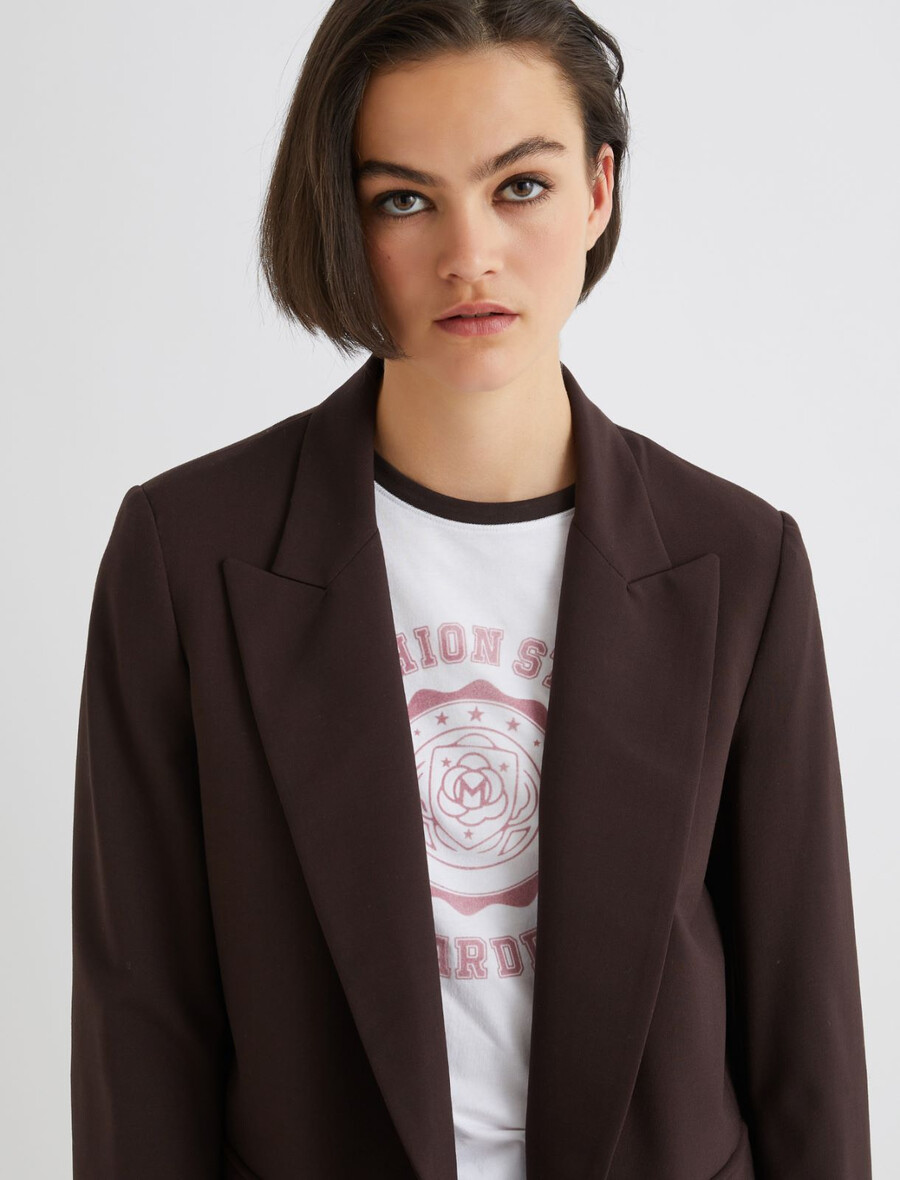 blazer elasticizzato - marrone